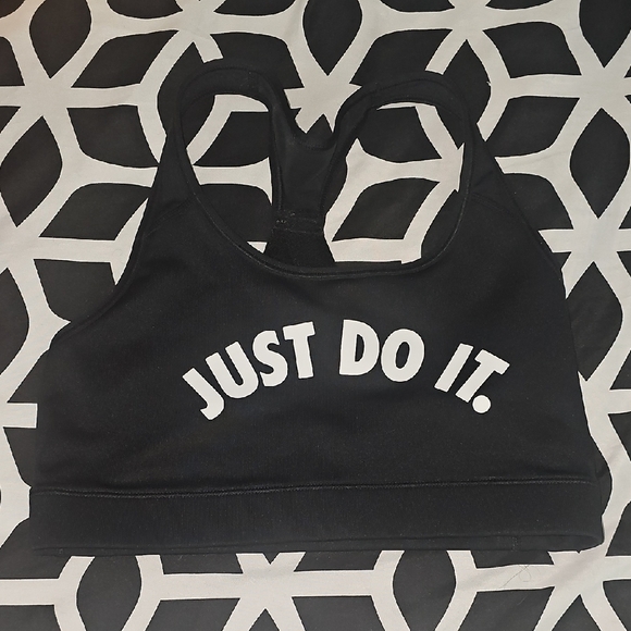 Nike Other - 🦉Nike Black Sports Bra with White Text Just Do It